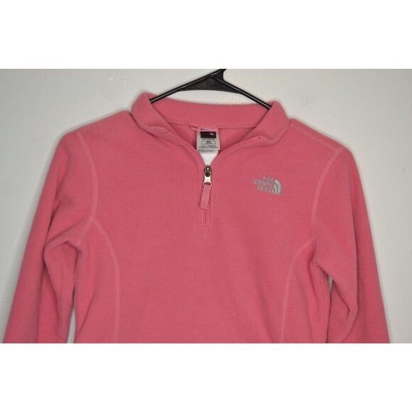 The North Face Girls 10-12 (Medium) Pink Lightweight Pullover Fleece Jacket - Picture 2 of 10